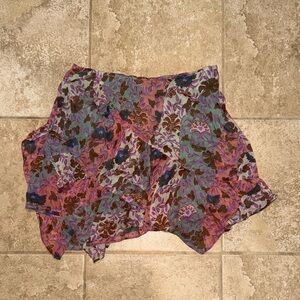 Free People Floral Ruffle Mini Skirt - Size Small